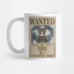 Nyanta Cool Cute Cat Wanted Poster Mug